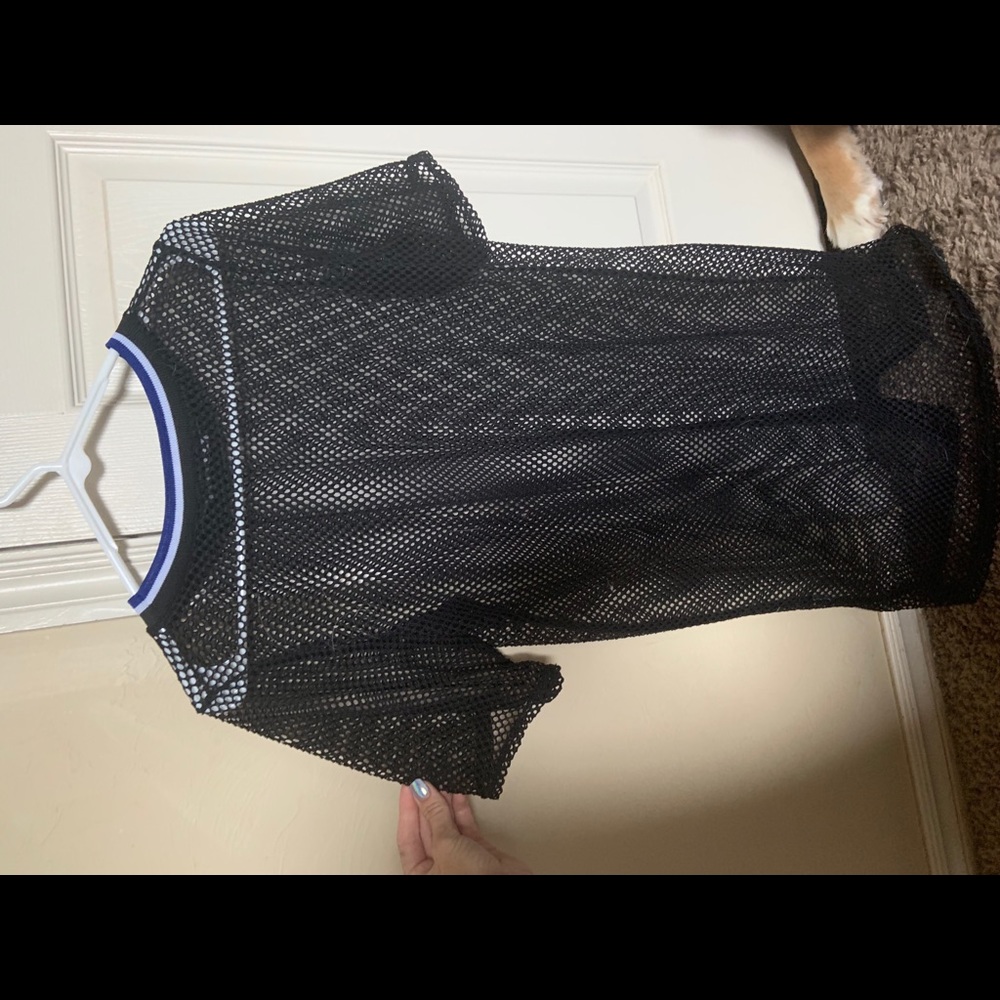 Oversized fishnet top